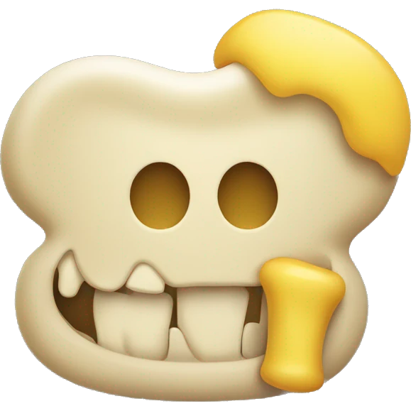 A yellow bone in the smile emoji