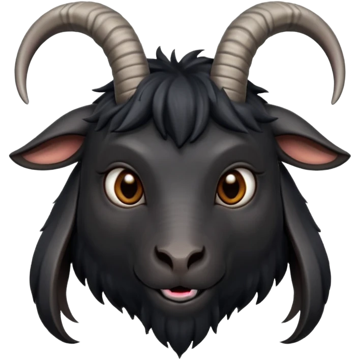 Black Philip, the black goat from the movie 'The Witch', mysterious expression, prominent horns emoji