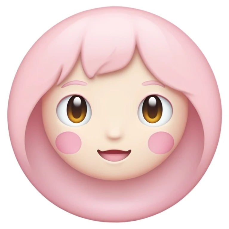 Cute and light pink emoji