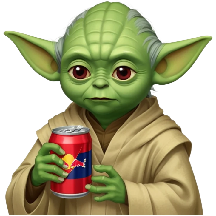 Yoda with red bull emoji