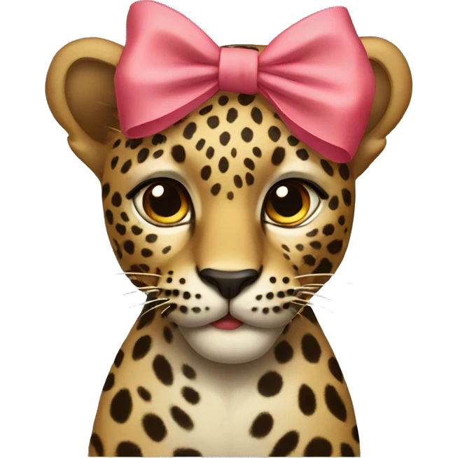 leopard with a bow on its head emoji
