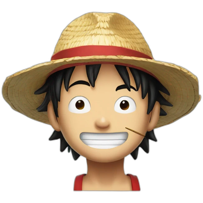 Luffy with chopsticks in his nose  emoji