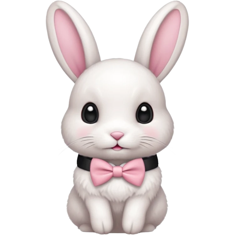 white bunny with pink bowtie emoji