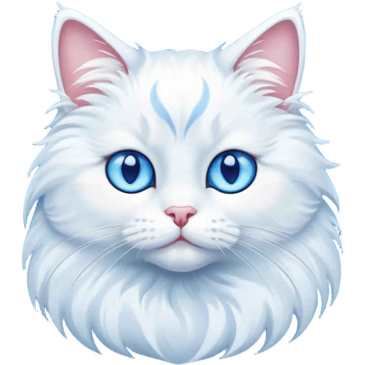 Chat blanc et bleu emoji