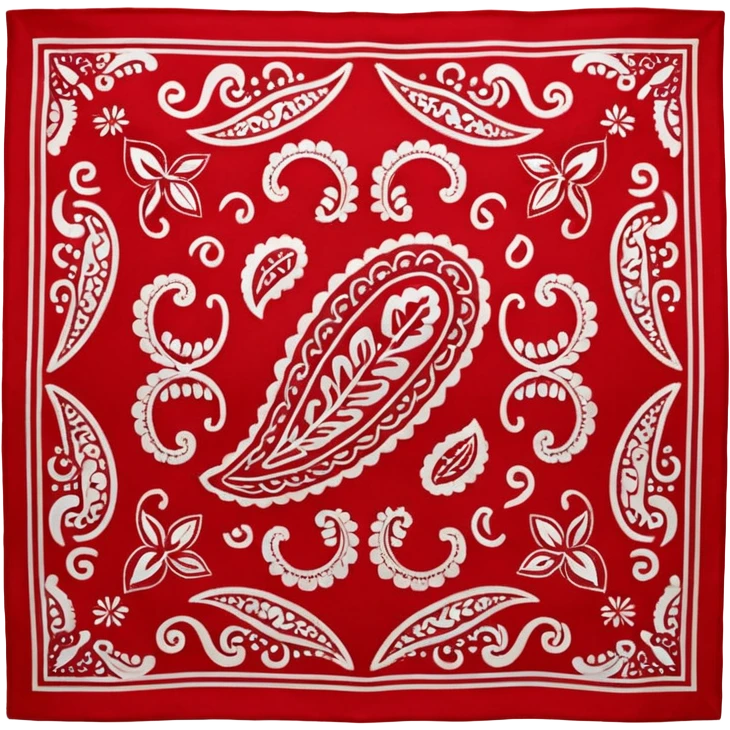 Red paisley bandana, bandana emoji