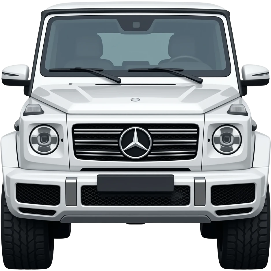 White 2025 Mercedes Benz G-Wagon truck emoji