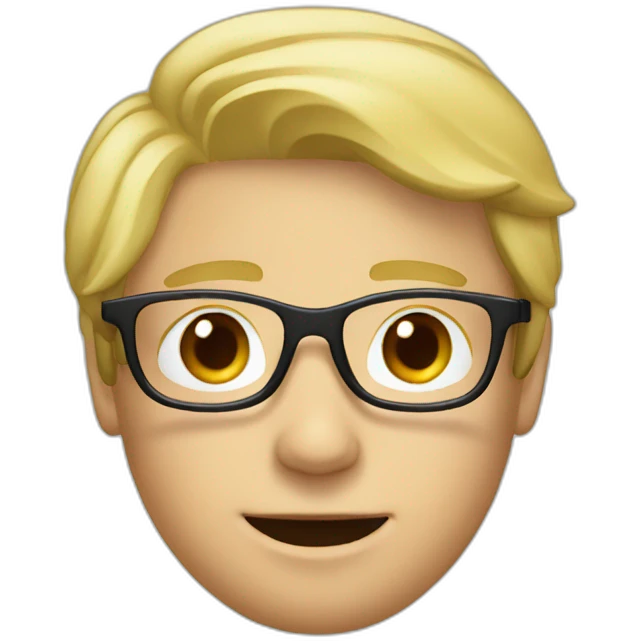 Luxembourg Young man glasses blond emoji