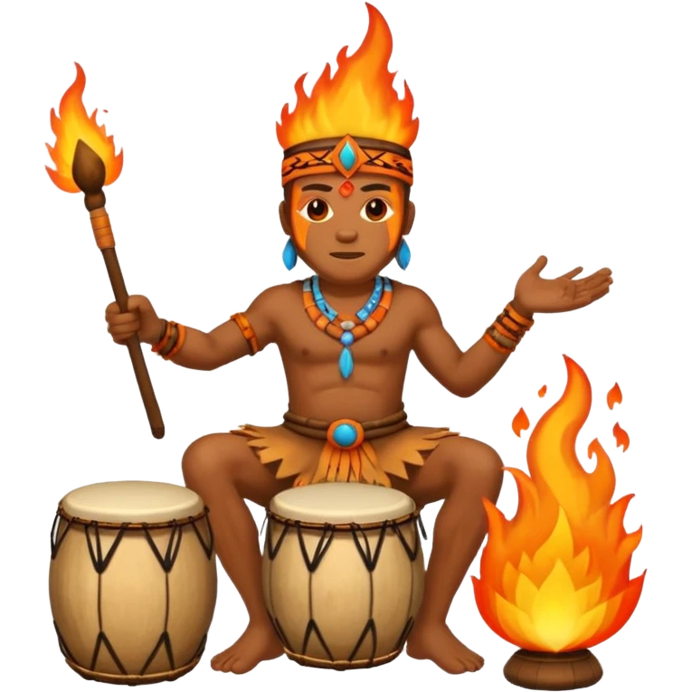 SHAMAN DRUM FIRE emoji