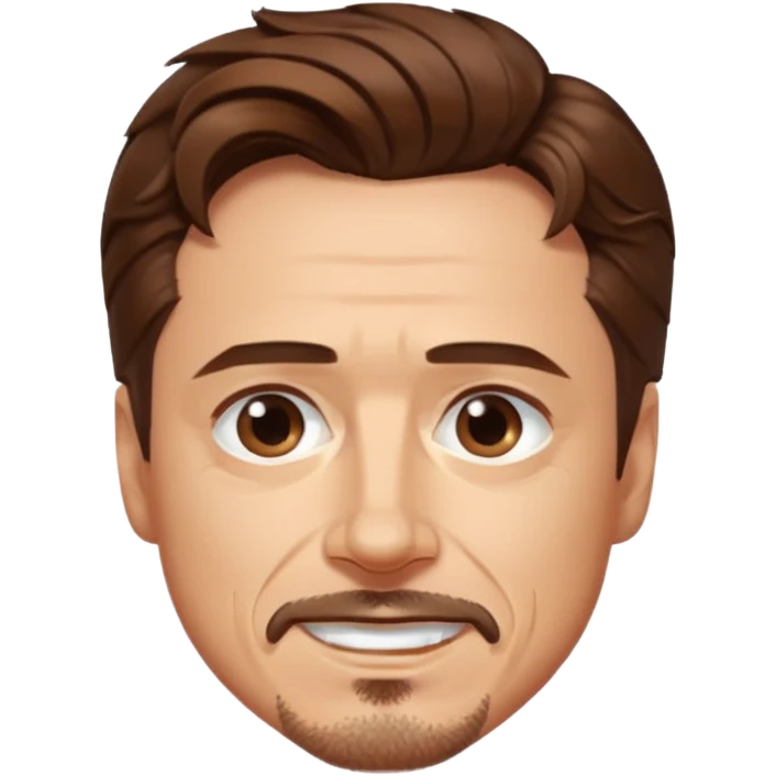Tony Stark with wavy hair smirking emoji