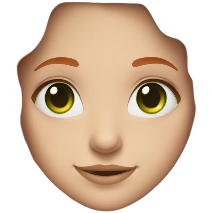 girl with long red hair and green eyes in braces emoji