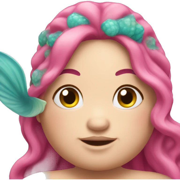 Pink chubby mermaid emoji