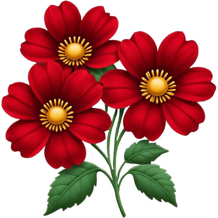 really dark red flowers emoji