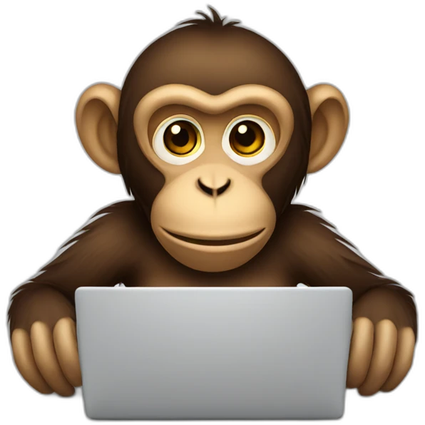 The monkey behind the laptop emoji