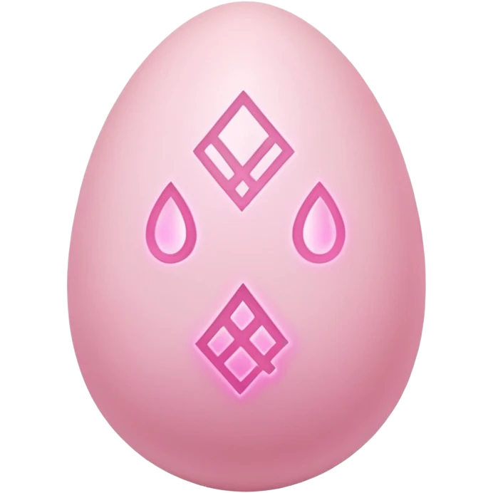 cute pastel pink ancient magic egg, glowing runes, soft pink aura, kawaii fantasy style, bold outline, simple icon, transparent background, twitch emote emoji