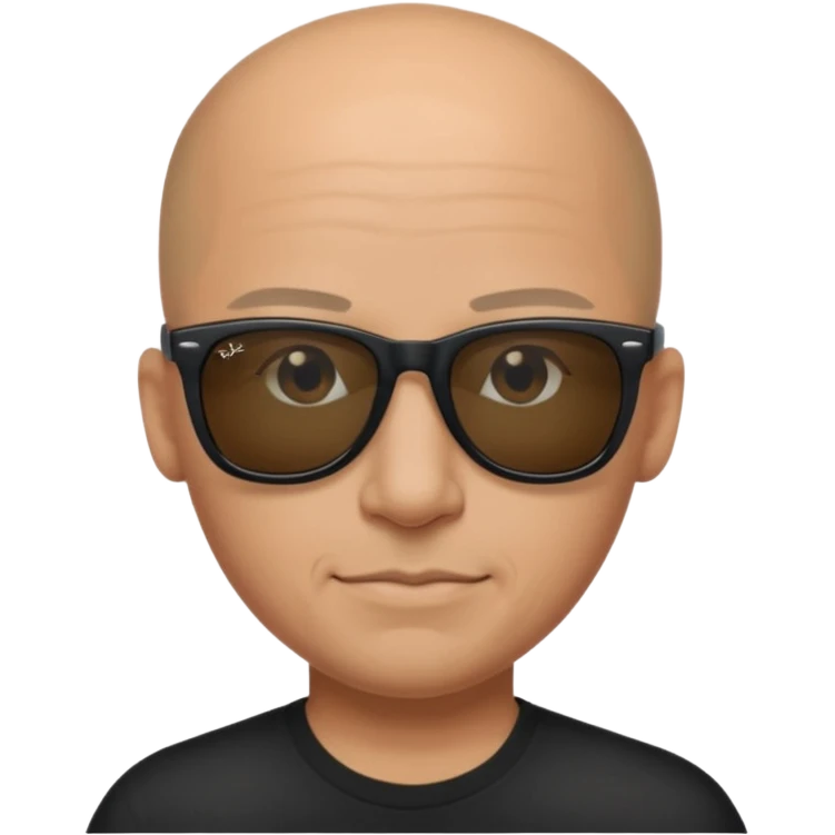 Bald Wearing black ray-ban wayfarer sunglasses emoji