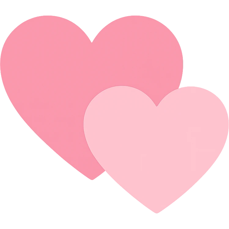 Two pink hearts, Sims 4 style emoji