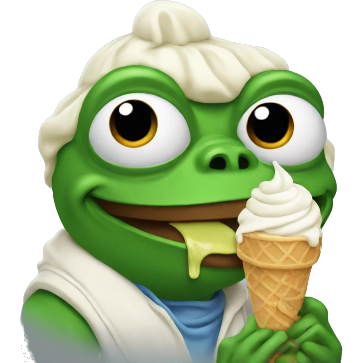pepe eating ice cream  emoji
