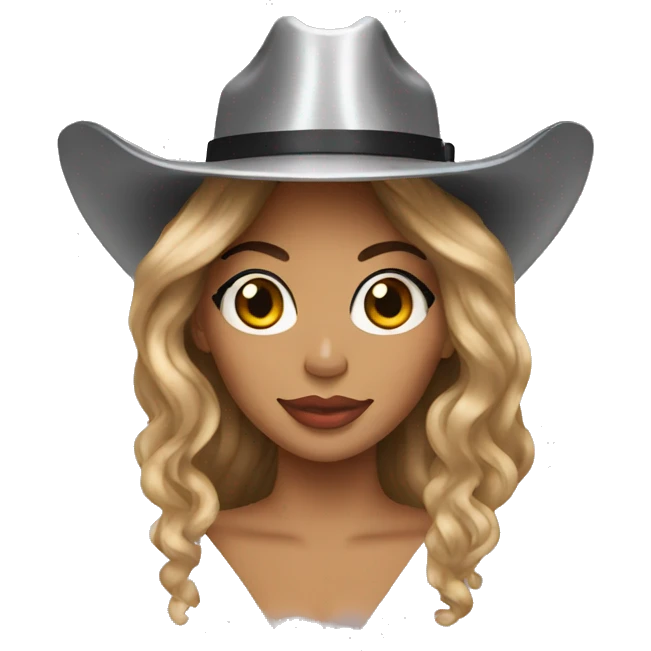 beyonce with a silver cowboy hat emoji emoji