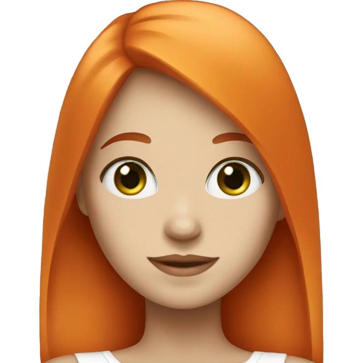 A girl with white skin, green eyes and orange hair  emoji