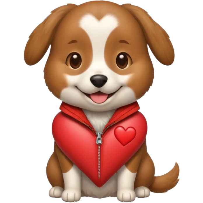 Dog wearing a heart jacket  emoji