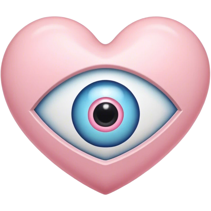 Evil eye light pink heart emoji