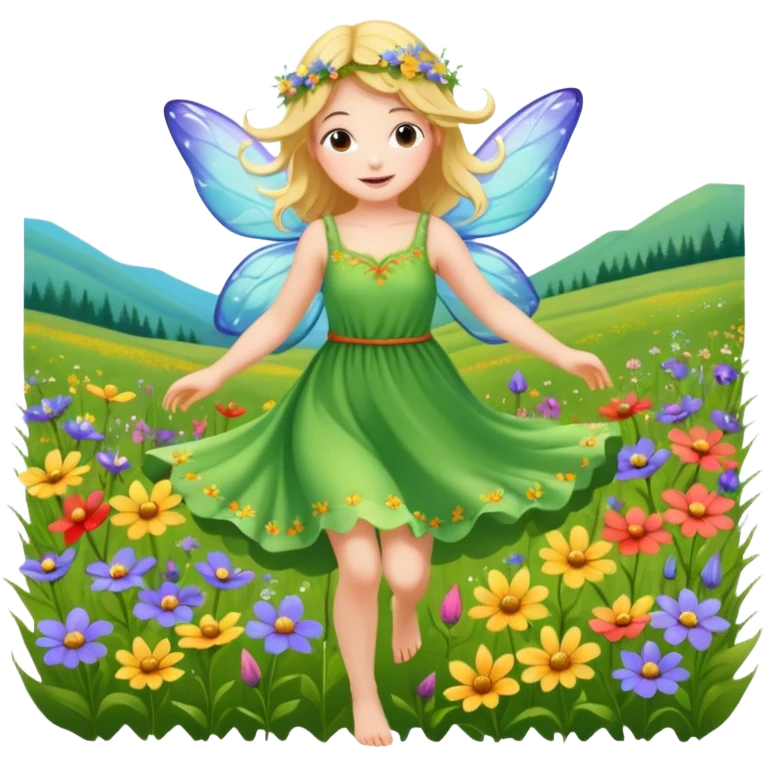 Fairy frolicking in a field emoji