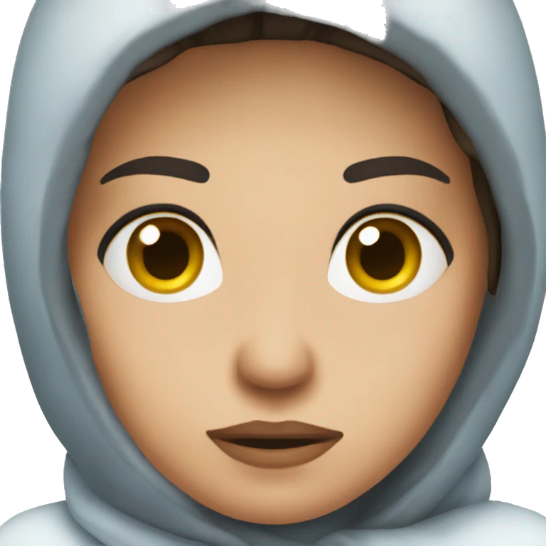 Brunette freezing shiver emoji