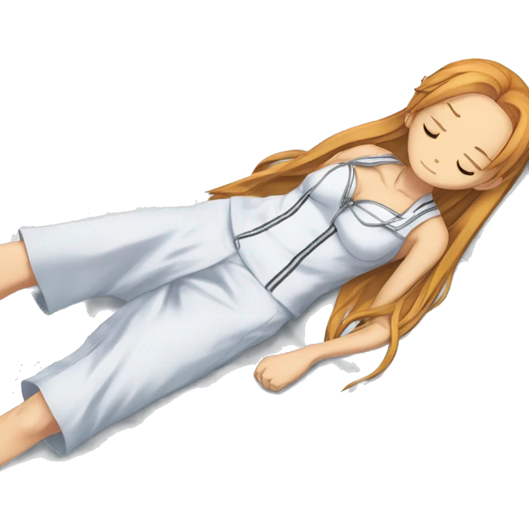 laying down sleeping full body Asuna anime sword art online one piece swim suiting  emoji