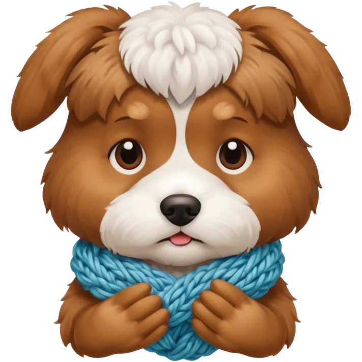 dog holding knitting emoji