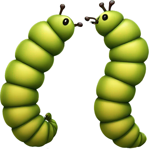 caterpillar cut in half emoji