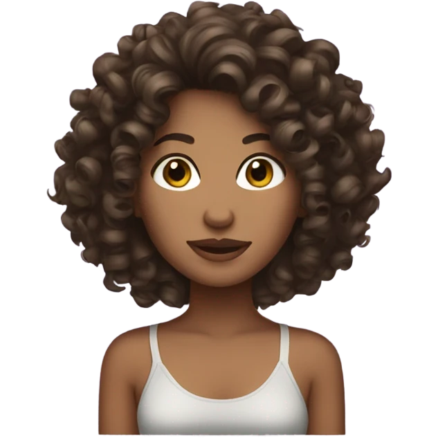 Curly hair brunette emoji