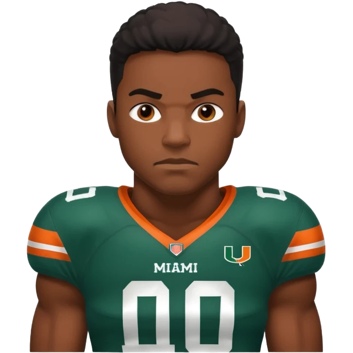 black football player for the university of miami wearing number 10 emoji