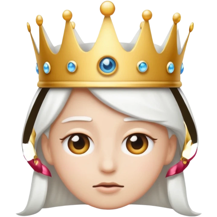 An eye roll emoji wearing a white crown emoji