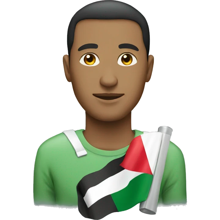 man with a flag free palestine emoji