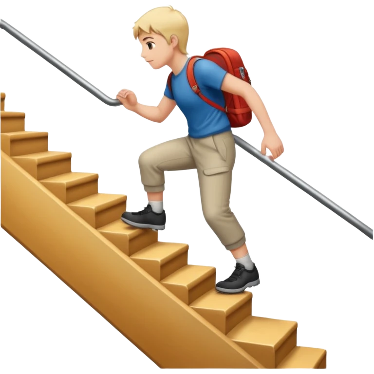 stairs with a person climbing upward emoji