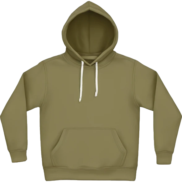 khaki color pullover hoodie no person emoji