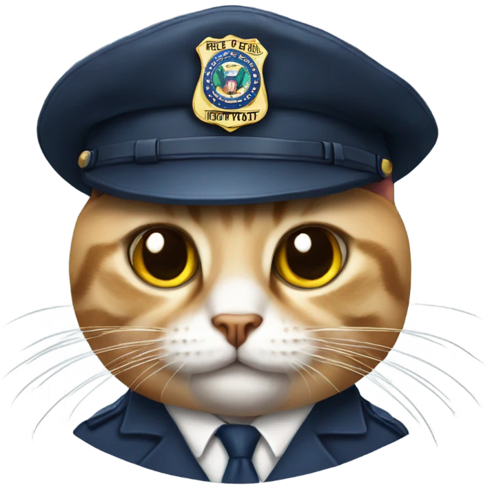 Cat wearing fbi hat emoji