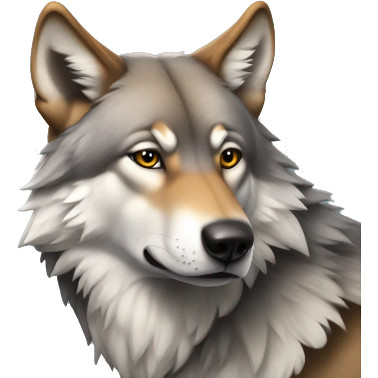 alpha male wolf looking off in the distance emoji