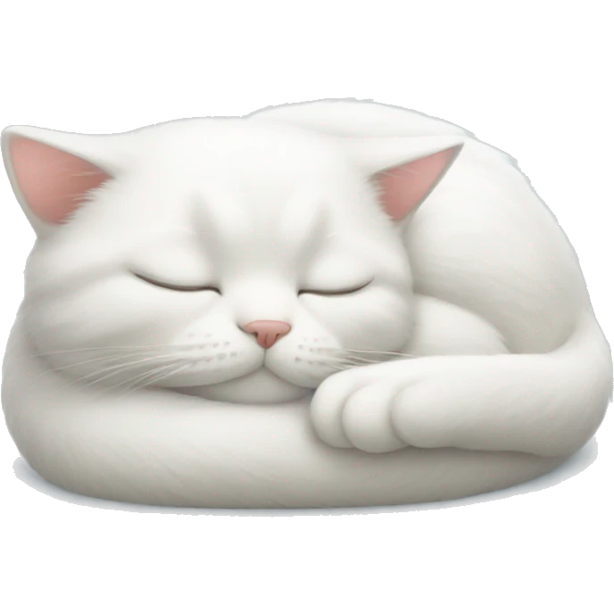 White cat sleeping emoji