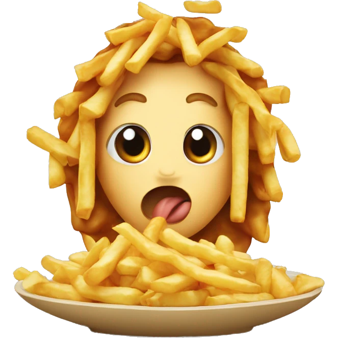 Poutin qui mange une poutine emoji