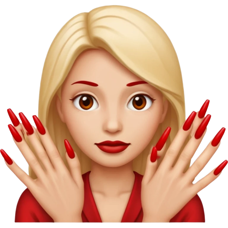 A normal human emoji with nails emoji