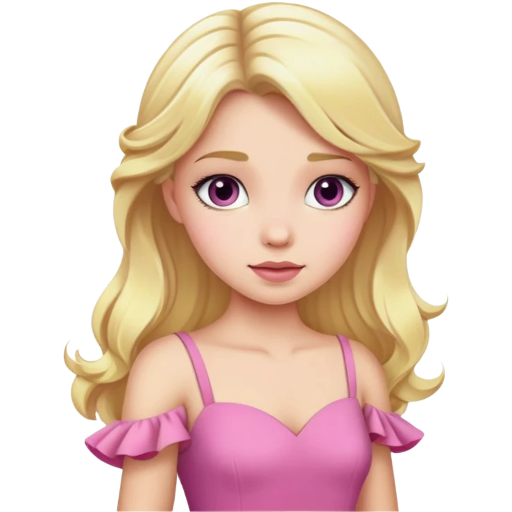Aurora princess in pink dress with blonde hair emoji