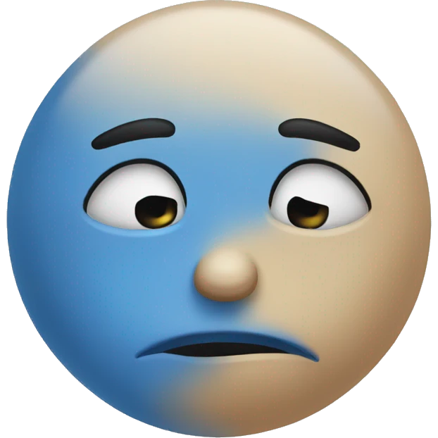 SAD BLUE ROUND EMOJI emoji