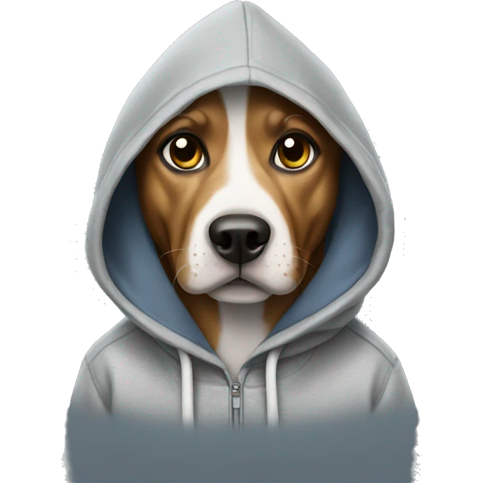 Dog wearing a hoodie emoji