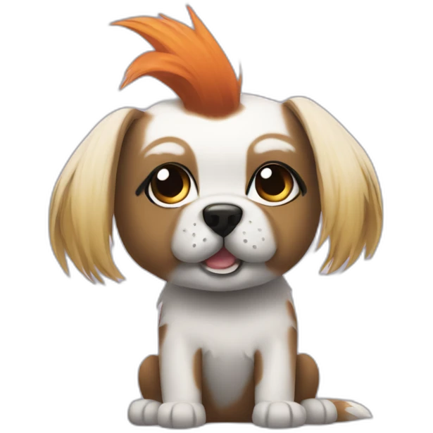 cute misfits hair punk dog emoji