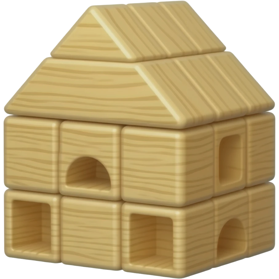 Wooden building blocks emoji