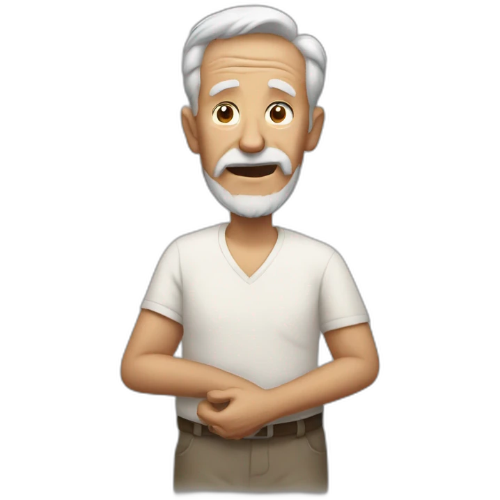 Old man gets heart attack emoji
