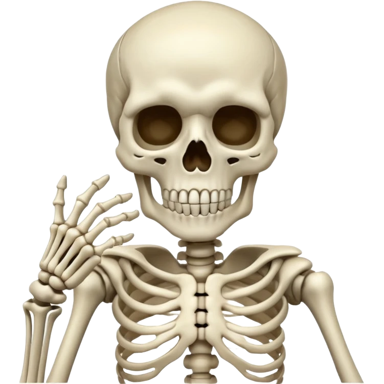 Squelette qui mes sont doigts devant la bouche  emoji