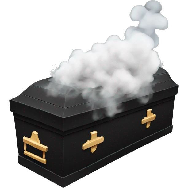 Coffin with smoke emoji
