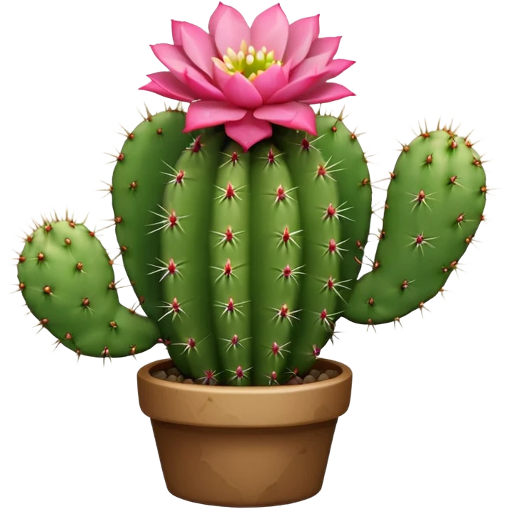 Cactus with flower succulent small no arms emoji